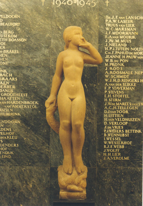 Utrecht, 1947, Herdenkingsmonument, Aula universiteit Domplein