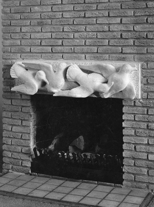 Prive bezit, 1954, Haardsteen, I.o.v. architect van Overhagen